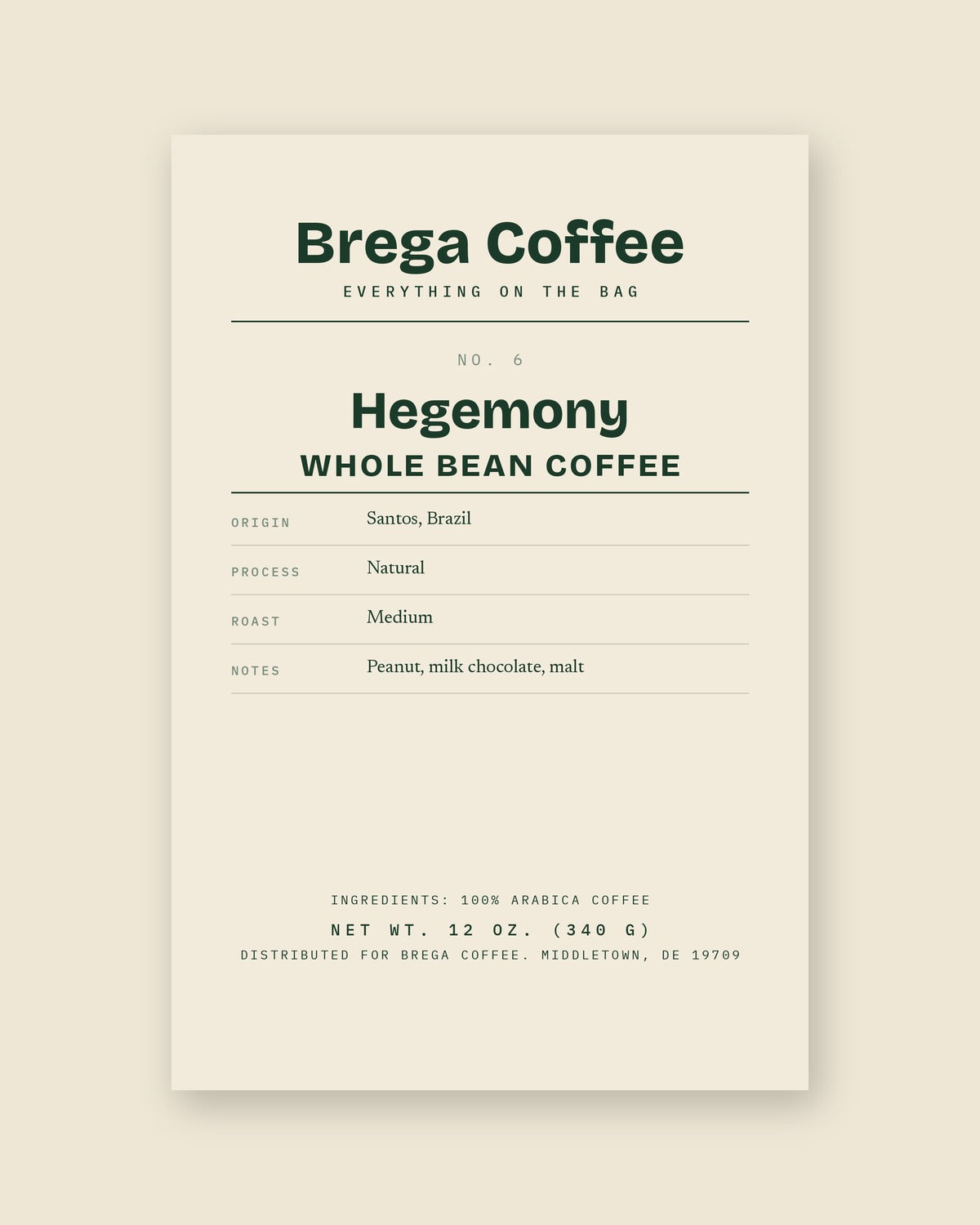 No. 6 Hegemony · front label