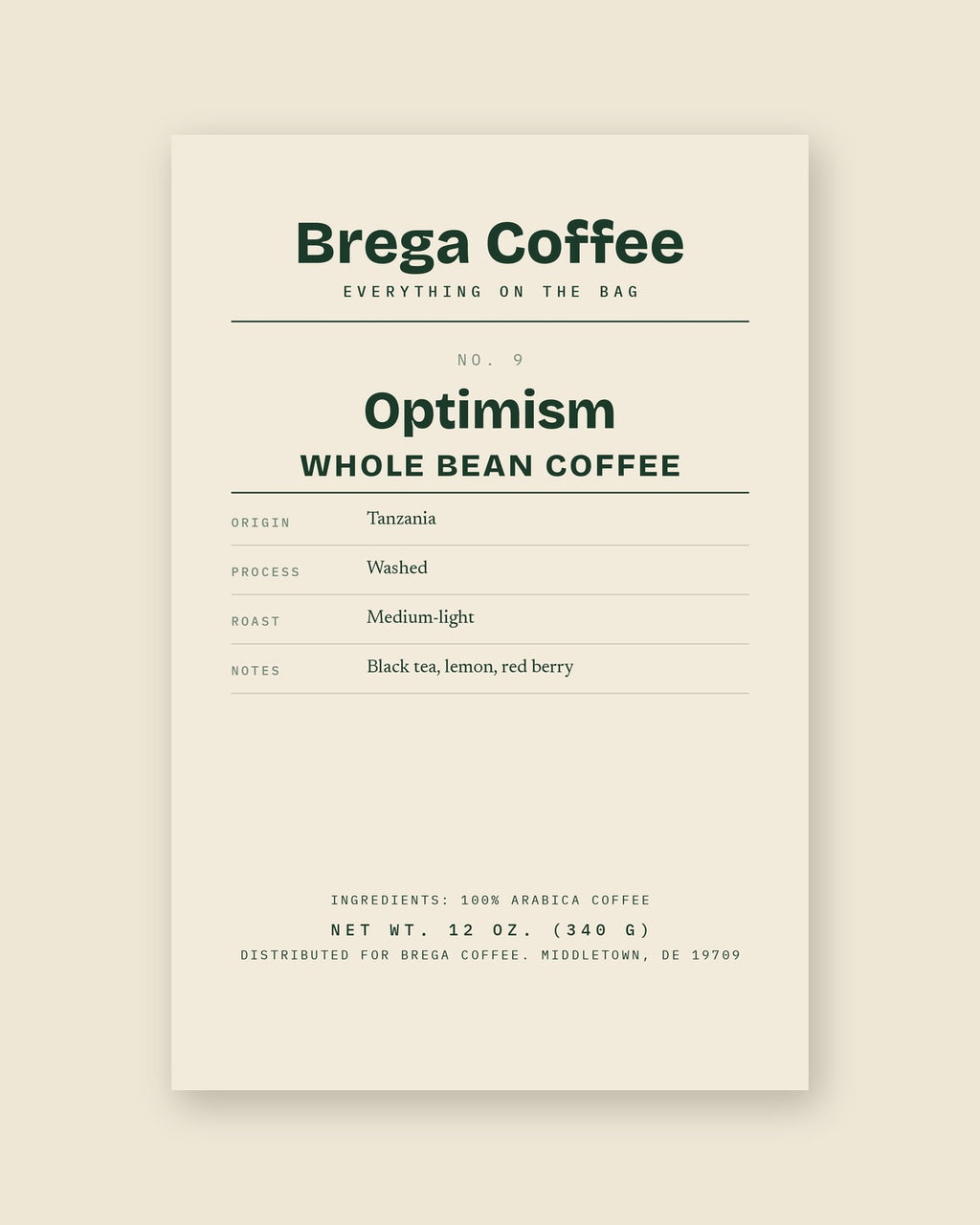 No. 9 Optimism · front label